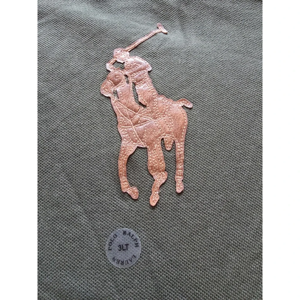 Polo Ralph Lauren Mesh Leather Big Pony Polo Shirt Men's Big & Tall 3XLT NWT